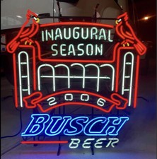 St. Louis Cardinals Busch Stadium Inaugural Season Neon Busch Beer Sign Light