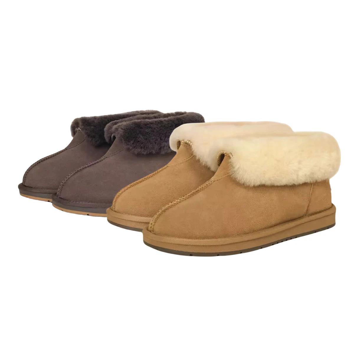 100 Sheepskin Wool Moccasins Slipper Winter Casual Genuine Slip On UGG Non Slip
