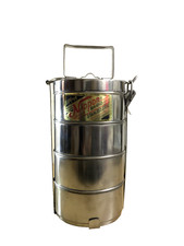 Traditional Tiffin Tins Stainless Steel 4 Containers Lunchbox Bento Indian NEW