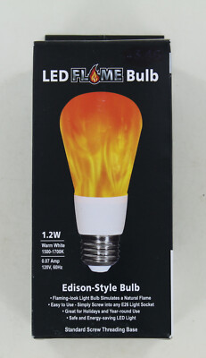 Set of 2 New LED Flame Bulbs - 1.2 w Edison Style