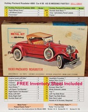 Hubley 1930 Packard Roadster 4860, Metal Plastic Parts, Missing Chrome Parts