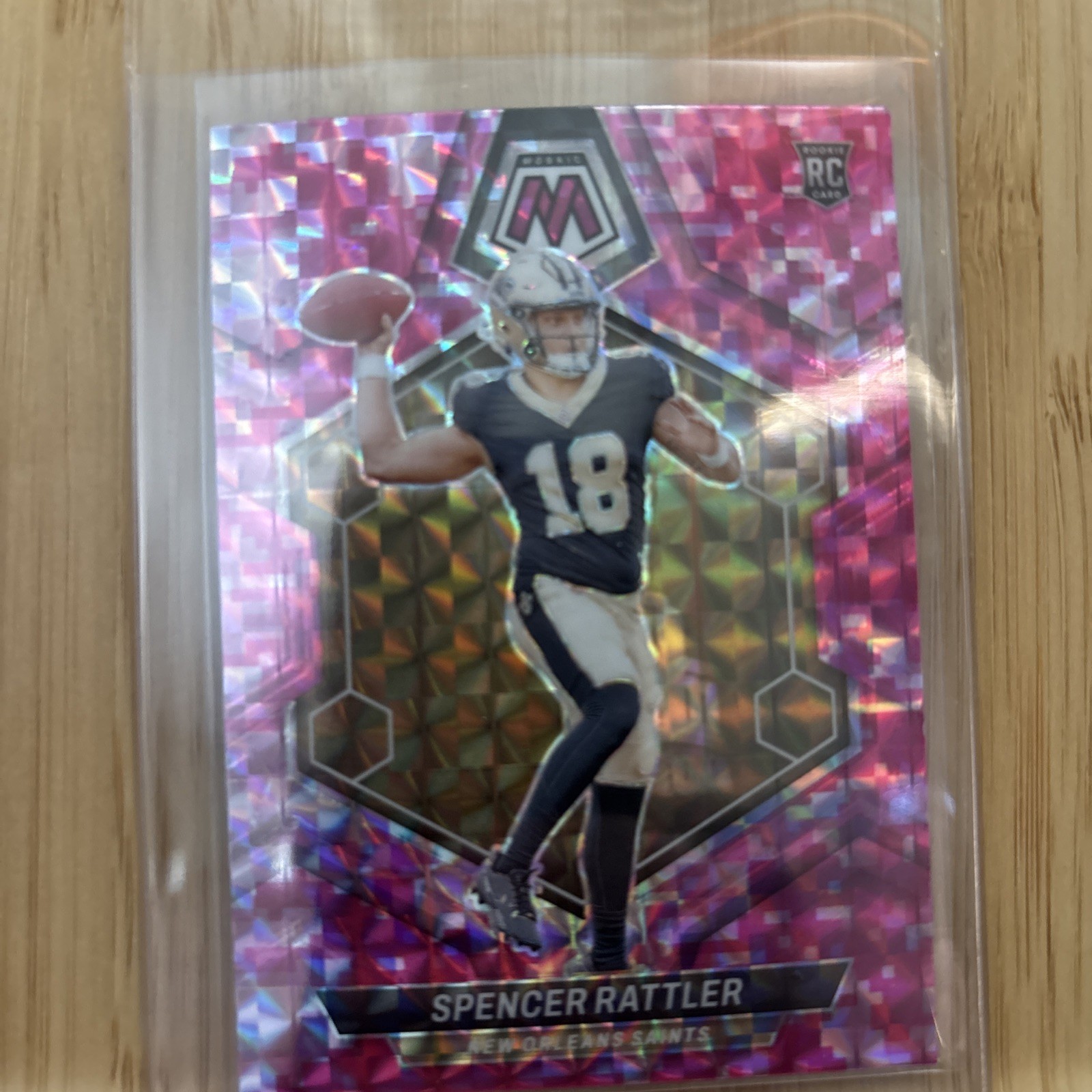 2024 Panini Mosaic - Rookies Spencer Rattler #393 Camo Pink Mosaic Prizm (RC)