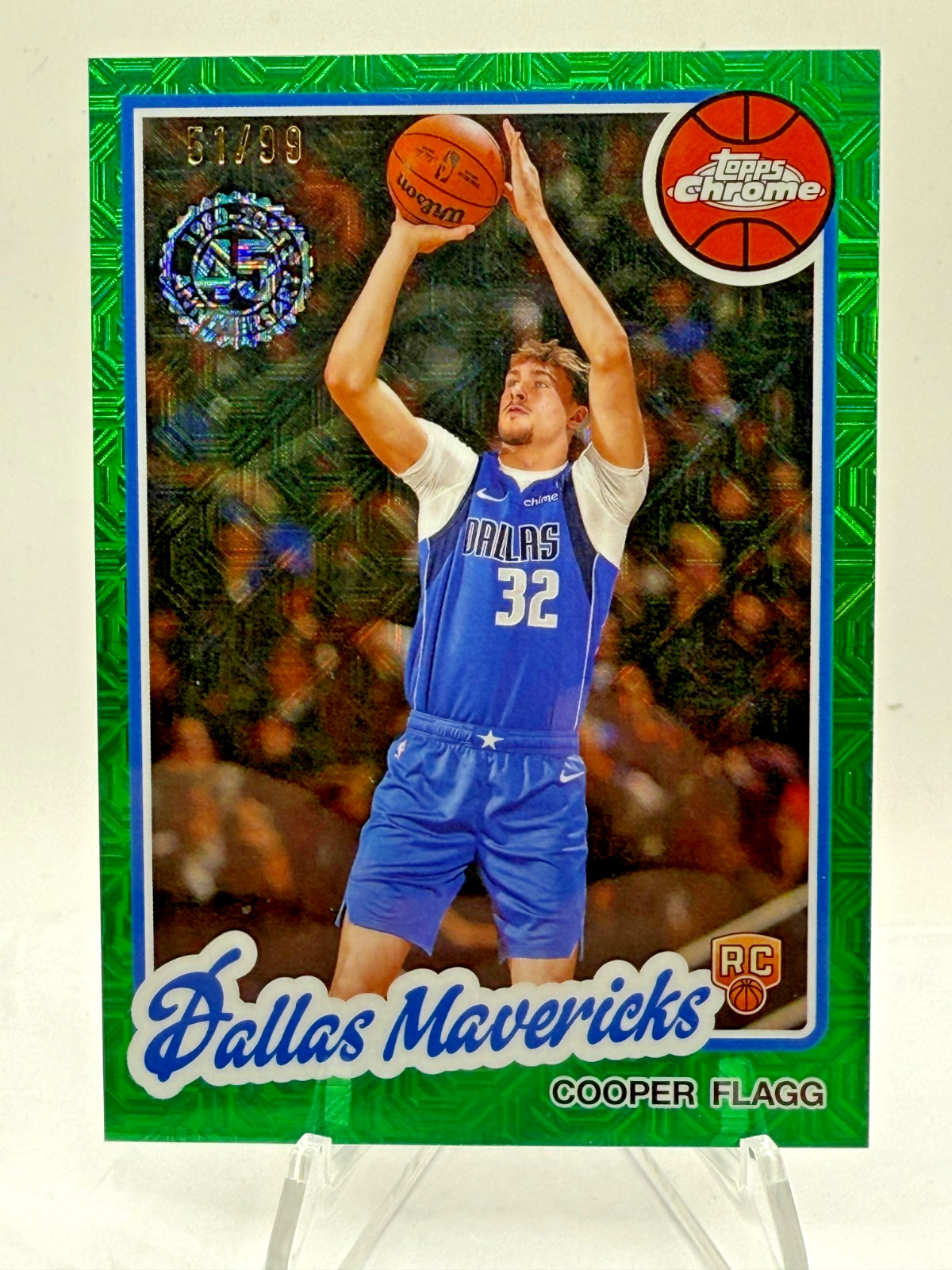 2025-26 Topps CHROME - COOPER FLAGG #TC-CF GREEN MOJO REFRACTOR 1st Chrome /99 