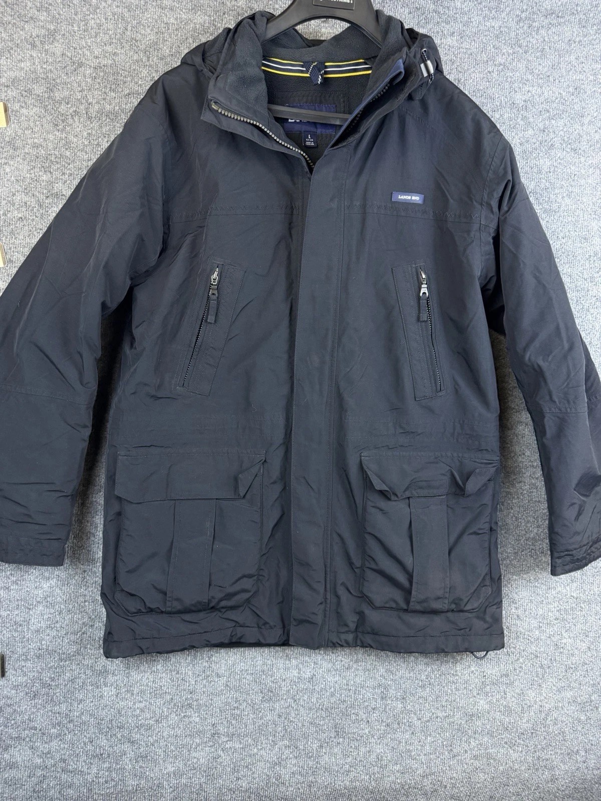 Lands End Squall Winter Parka Jacket Mens L 42-44 Waterproof Windproof Coat image 2