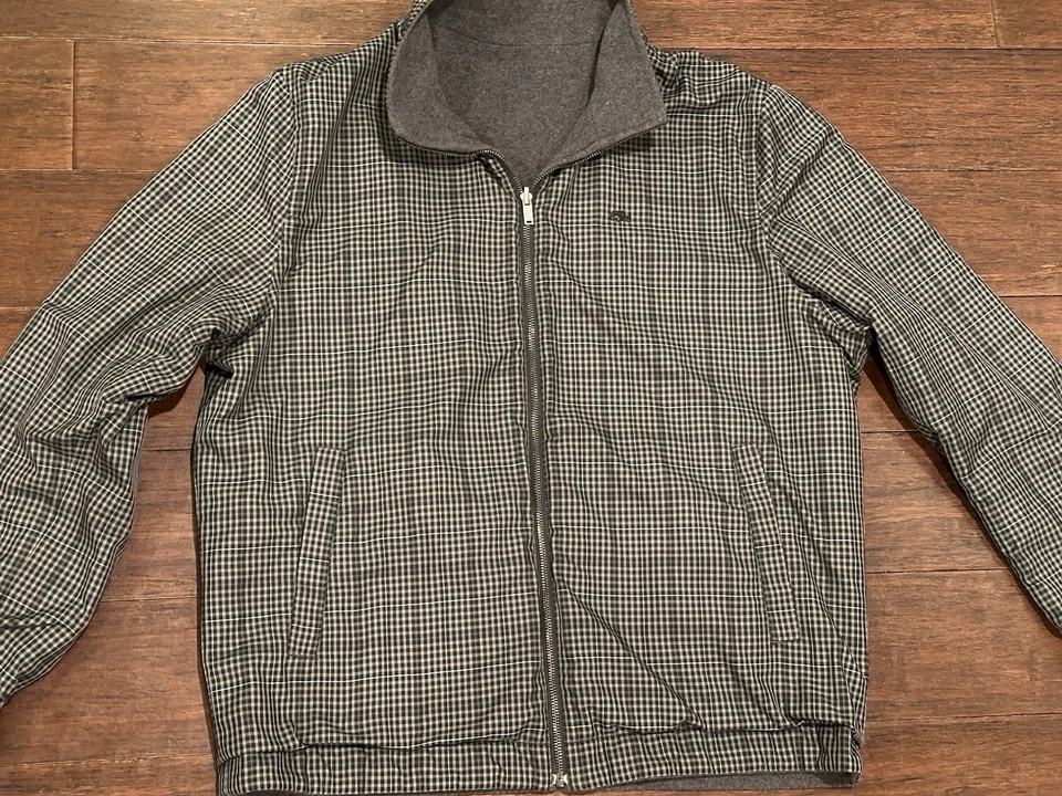 Chaqueta de lana reversible vintage Lacoste para hombre talla 56/7 (aprox XL) gris Foto 3 de 4