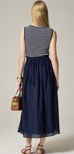 NWT-M-J.Crew Gathered-waist mixy dress in stripe