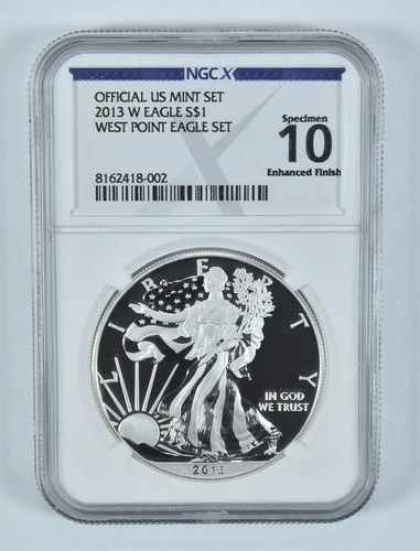2013-W American Silver Eagle WP Set Specimen 10 Enhanced Finish NGC X NGCX *2520