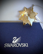 Swarovski Gold coloured Crystal Star Hanging Christmas Ornament w/ Gift Box 2004