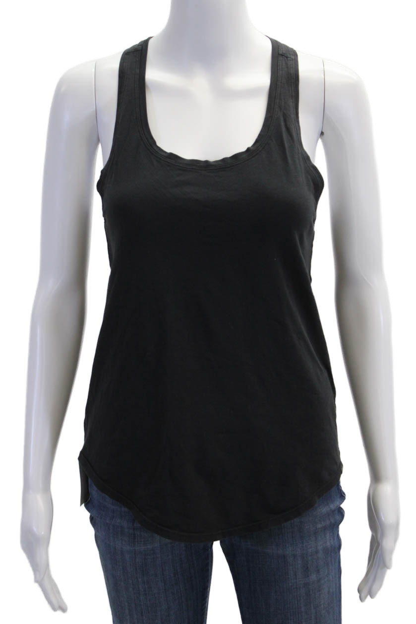 Lululemon Womens Basic Black Tank Polyester Round… - image 1
