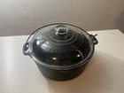 Vtg Griswold ?Wagner Ware? Dual Logo 5qt Dutch Oven with Glass Lid Handle