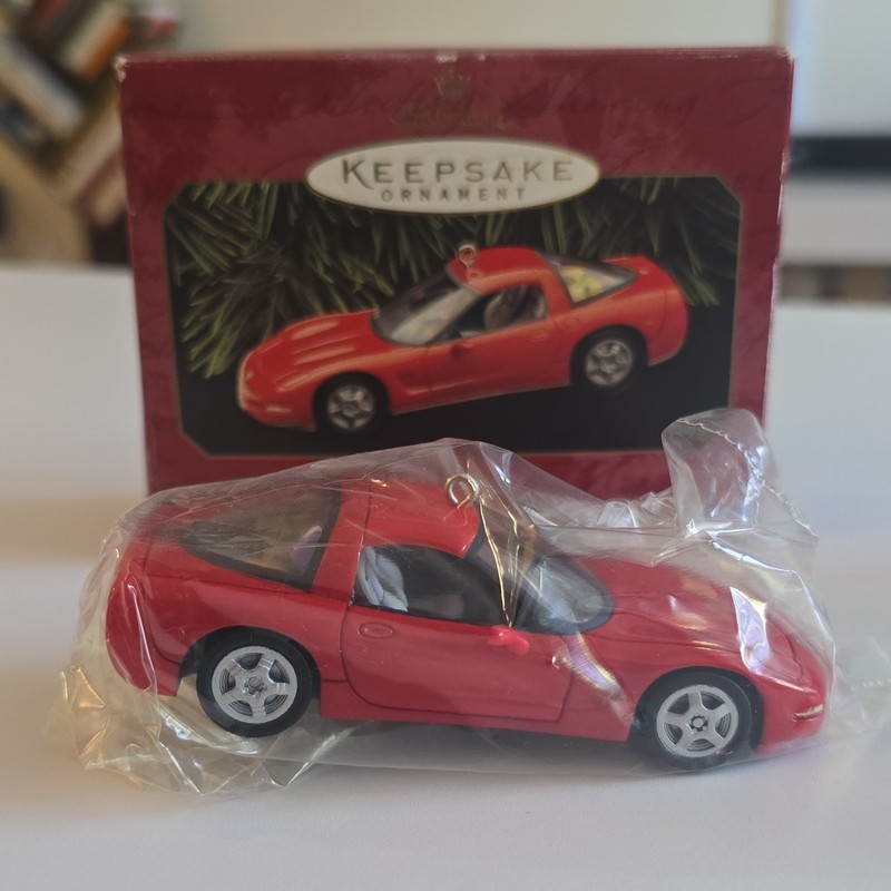 Hallmark Keepsake 1997 Corvette Red Car Ornament Dated Handmade Hanging