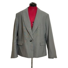 NWT Le Suit Pantsuit Women Size 18 Charcoal Grey 2-Piece Set Blazer Pants