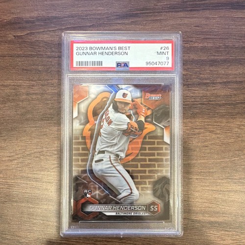 Topps 2023 Bowman's Best Gunnar Henderson #26 Baltimore Orioles RC Base PSA 9