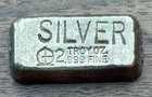 Rare 2 Oz Omega M&B Mining Vintage Silver Bar Old Ingot Toned!
