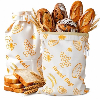 Brotmeister Bienenwachs-Brotbeutel Leinen 42×30 cm, 2 Stück wiederverwendbar