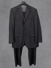 M&S Suit Mens 42R 40x30 Blue Navy Pinstripe 2 Piece Formal Dinner Wedding Wool