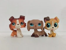 3pcs/lot Littlest Pet Shop Figure LPS Dog #1542#518#3958 Kid Toy New