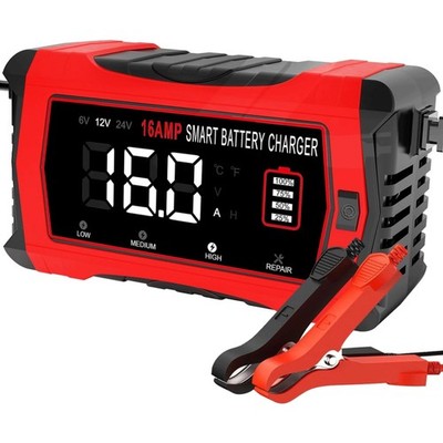 Auto Batterie Ladegerät 12V 24V 6V 16A Lithium Blei AGM Gel EFB Rasenmäher