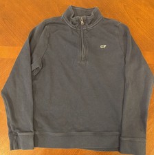 Vineyard Vines Boys S 8-10 NAVY Blue 1/4 Zip Pullover Long Sleeve Cotton