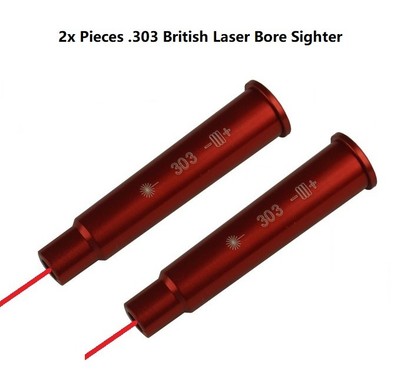 2 Pack Aluminum Anodize Red .303 303 BRITISH LASER BORE SIGHT SIGHTER Batteries