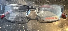 Converse All Star Semi-Rimless Eyeglass Frames Red/Black Stainless Steel