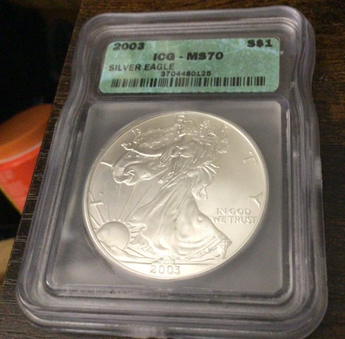 2003 American Silver Eagle Coin MS70 - ICG