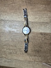 Liz Claiborne LC1220 Japan Movement Diamond Gold Silver Toned Ladies Wristwatch