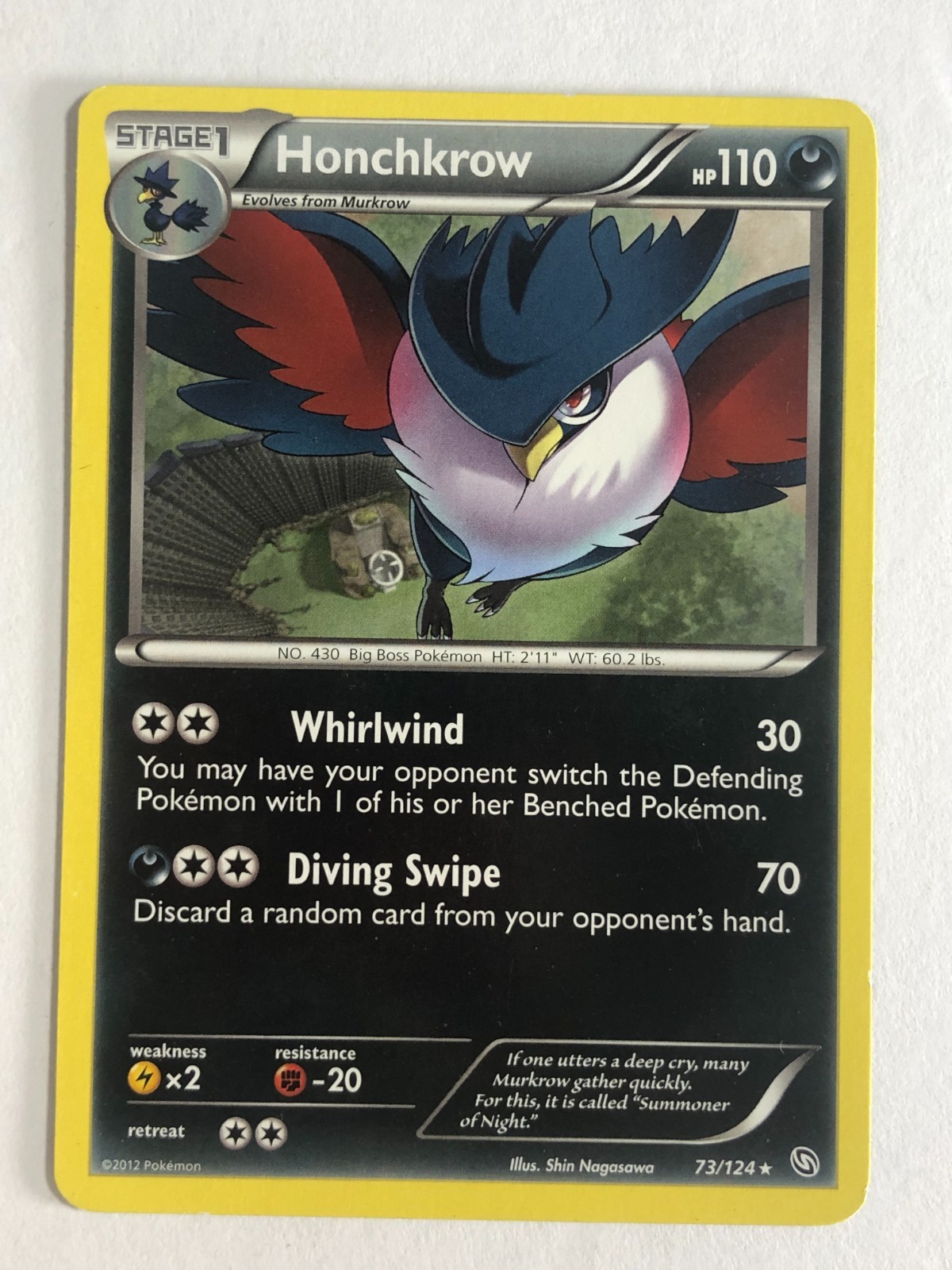 Pokemon TCG Dragons Exalted Honchkrow 73/124 Light Played