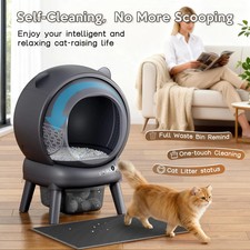 Automatic Self Cleaning Litter Box App Control Multi Cat Gray