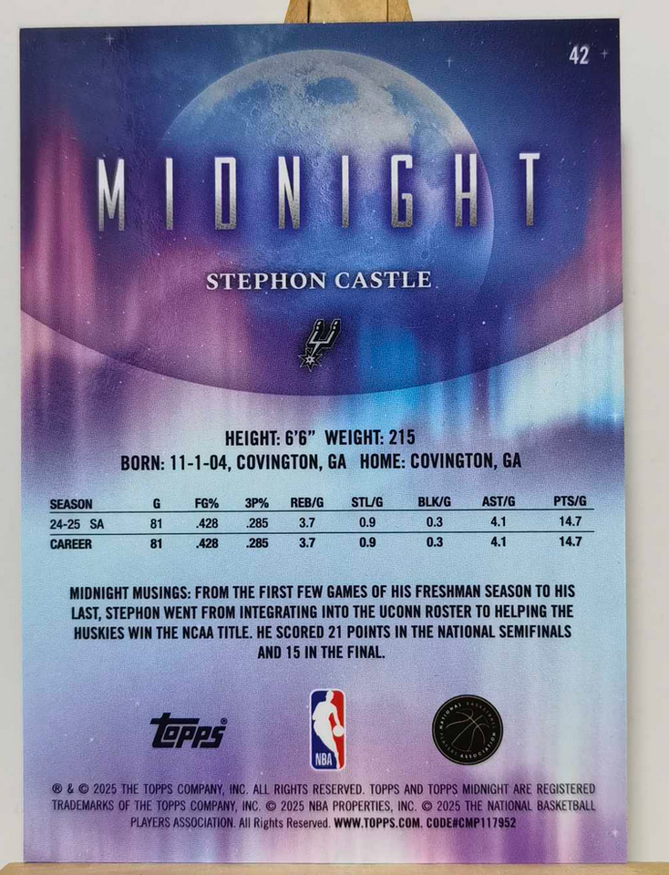 Stephon Castle 2025-26 Topps Midnight 03/35 Stardust Winter Solstice ...