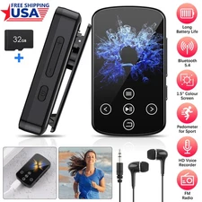NEW MP3 Player 32GB HiFi Sound Bluetooth Clip Music Voice Recorder FM Radio ..