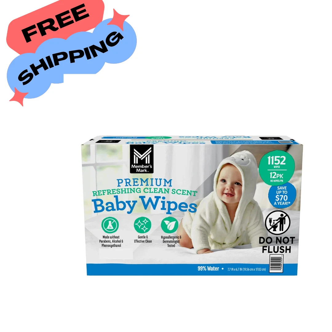 Member s Mark Premium Baby Wipes Refreshing Clean Scent 12 pk 1152 Wipes