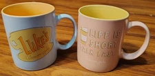 Lot Of 2 Zak! Gilmore Girls Mugs Luke's & Life Is Short Talk Fast