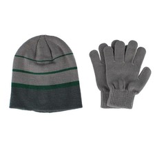 Grand Sierra Kids' 8-12 Striped 2-Piece Winter Beanie and Glove Set
