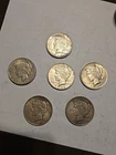 Lot of 6  Silver Peace dollars  - VF to AU Circulated #1073