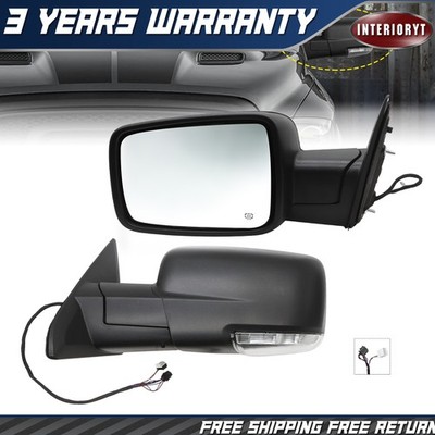 Left/Driver For 2013-2019 Dodge Ram 1500 Power Heated+LED Signal Side Mirror