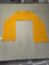 FRYE AND CO. Women's Cable Knit Winter Scarf Warm Sz L Casual Mustard Comfort
