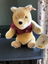 Mohair STEIFF Winnie The Pooh Bear, c.1999 651489, Ear Button , Made Germany