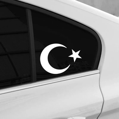 Türkische Flagge Autoaufkleber Mond Sterne Vinyl-Kratzschutz Dekor