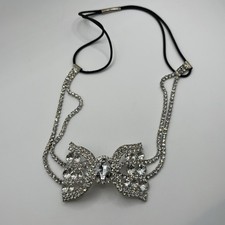 Sparkly Rhinestone Bow Stretch Headband Statement Dress Up Formal Hair Accessory
