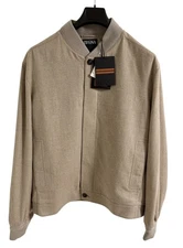 NWT Zegna Oasi Cashmere Elements Bomber Jacket 54 Regular (XL) Light Brown Color
