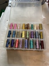 Lot of 48 Spools Embroidery Thread - Quality Brands - Organized Storage