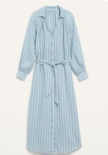 Old Navy Long-Sleeve Waist-Defined Striped Midi Dress