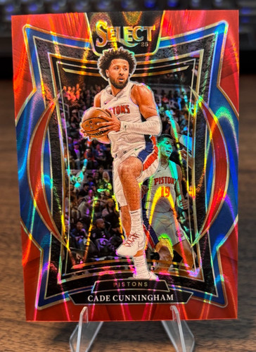 2024-25 Panini Select Cade Cunningham #65 Concourse Red Tectonic Prizm /65