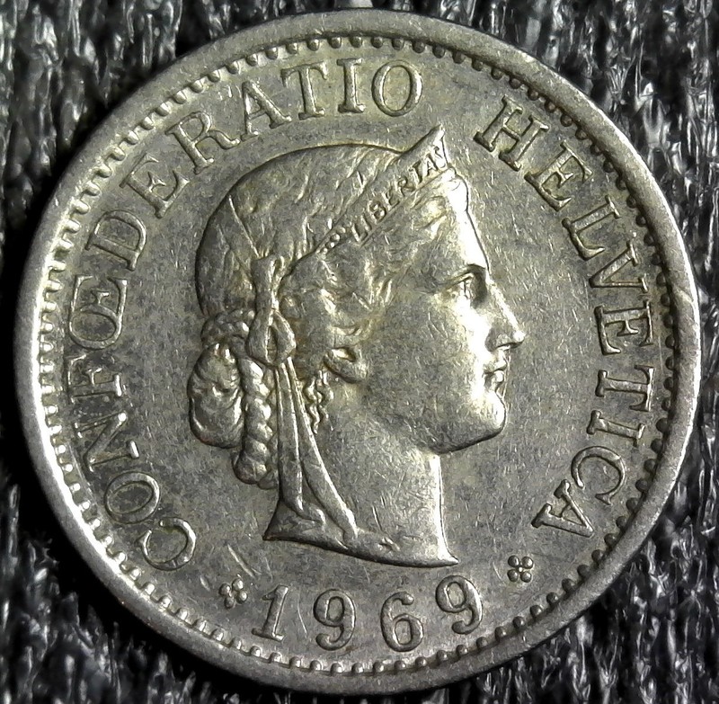 1969 Swiss 10 Rappen Foreign World Coin KM#27 (z1268)