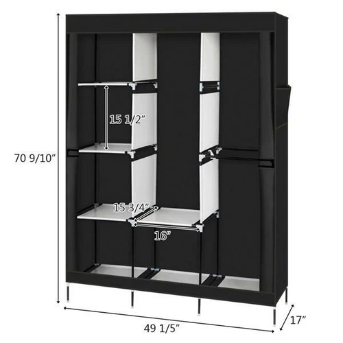 Hot Sale 71"Portable Closet Wardrobe Clothes Rack Storage Organizer with Shelf - Picture 5 of 11