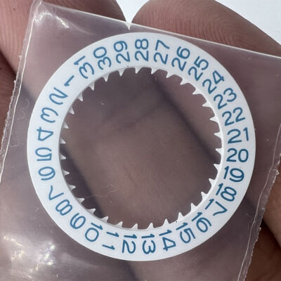 Blue Font White Date Disk Wheel for NH36 NH35 Movement Date@3 Crown Position 3.8