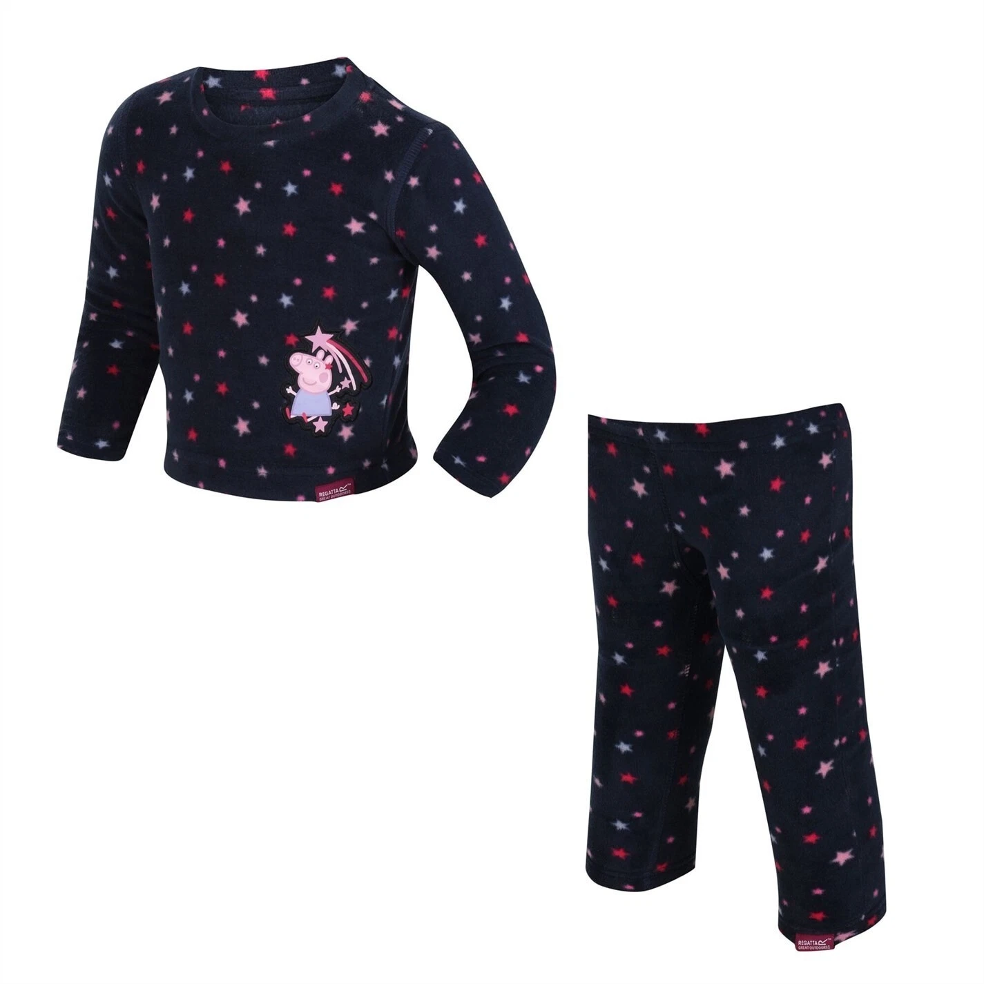Regatta Kids Peppa Pig Cosy Girls Fleece Base Layer Set Thermal Top Pants RRP35