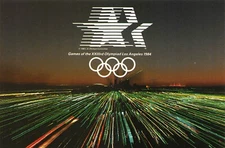 Los Angles California 1984 Olympics Time Lapse Skyline View 4x6 Postcard