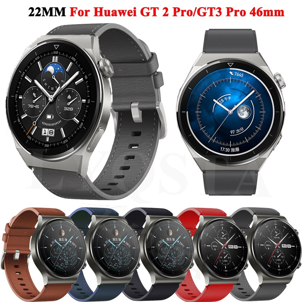 22mm Echtleder Watch Armband für Huawei GT3 Pro 46mm GT GT2 Pro
